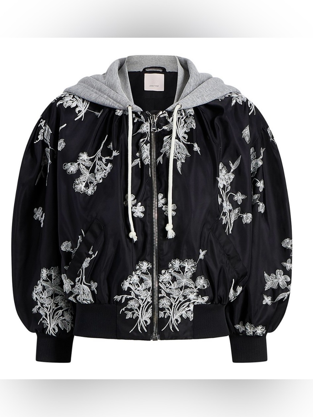 CINQ A SEPT Wildflower Whimsy Ollie Jacket Black Ivory XS